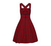 Hell Bunny Robe Salopette Irvine Femme Robe mi-Longue Rouge 63% Polyester, 34% Viscose, 3% Élasthanne