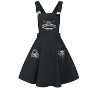 Hell Bunny Robe Salopette Samara Femme Robe mi-Longue Noir S 97% Coton, 3% Spandex