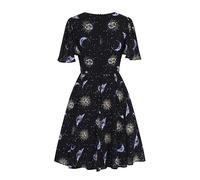Hell Bunny Robe Solaris Femme Robe mi-Longue Noir 100% Polyester