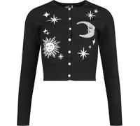 Hell Bunny Solaris Cardigan étoiles célestes Lune Constellations Gothique Sorcellerie, Noir, XXL