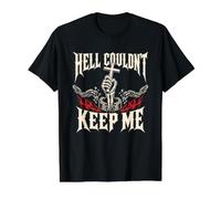 Hell Couldn't Keep Me Christian Cross Chaînes cassées T-Shirt Graphique avec Valeur, Homme, Noir, M