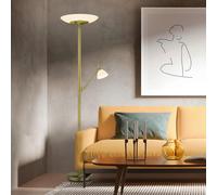 Hell Findus Lampadaire LED laiton mat - avec lampe de lecture Ce luminaire comporte des modules à LED prémontés de classes énergétiques A A++, A+, A