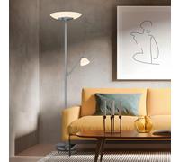 Hell Findus Lampadaire LED nickel - avec lampe de lecture Ce luminaire comporte des modules à LED prémontés de classes énergétiques A A++, A+, A