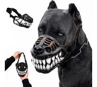 Hell Hound Monster Muzzle, for Medium & Large Dogs (White,4#/S) | Halloween Dinosaur Blood Mouth Dog Mask, Funny Scary Creative Pet Muzzle, Movie Style Animal Decorative Mask