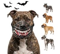 Hell Hound Monster Muzzle, Scary Dog Muzzle with Teeth Hellhound Monster Mask, Costume Adjustable Straps for Halloween Party Cosplay Photo Shoots (with Blood,M(26CM/10.24 in))