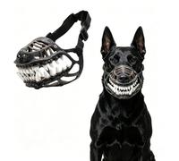 Hell Hound Monster Muzzle, Scary Monster Dog Muzzle with Teeth (#A,XL) | Halloween Dog Muzzle with Adjustable Straps, Natural Latex, Scary Dog Costume Muzzle for Halloween Party Cosplay &Photography