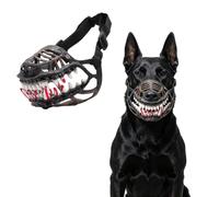 Hell Hound Monster Muzzle, Scary Monster Dog Muzzle with Teeth (#B,XL) | Halloween Dog Muzzle with Adjustable Straps, Natural Latex, Scary Dog Costume Muzzle for Halloween Party Cosplay &Photography