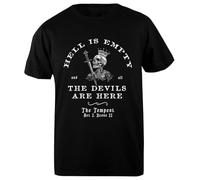 Hell is Empty All The Devils T-Shirt Homme Noir en Coton Basique Basic Cotton Black Men's T-Shirt