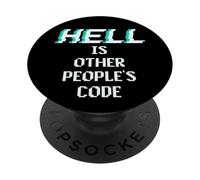 Hell is Other People Code Programmateur d'ordinateur Amusant PopSockets PopGrip Adhésif