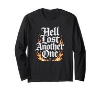 Hell Lost Another One - Fire Graphic Christian Faith Black Manche Longue