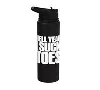 Hell Yeah I Suck Toes Funny Embarrassing Pun Stainless Steel Insulated Water Bottle