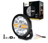 Hella Projecteur longue portée 1FJ 357 198-071 LED 7" Blade Black 12/24V rond blanc/ambre