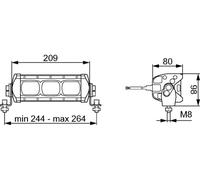 Hella Projecteur de travail LED Lightbar LBX-220 12/24V 1000 lm 6500K 244x98x80 mm