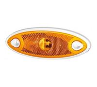 HELLA 2PS 344 690-007 Feu latéral - OneLED - 12V - ovale - Montage en saillie - Couleur du voyant: orange - Fiche: Fiche plate - Montage en saillie latéral