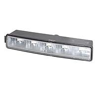 Hella Feu diurne LED Ledayline 2Pt 010 043-041 24V Droit Voyant limpide Blanc Câble 500 mm Fiche AMP