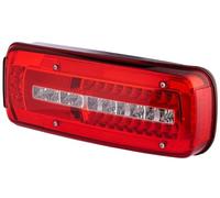 HELLA 2VP 012 381-241 Feu arrière - Truck Full LED - LED - 24V - Montage en saillie/vissé - Couleur du voyant: limpide/rouge - Câble: 500mm - Fiche: HCSCS - Fiche: AMP - droite - Quantité: 1