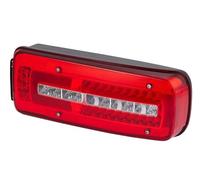 HELLA 2VP 012 381-261 Feu arrière - Truck Full LED - LED - 24V - Montage en saillie/vissé - Couleur du voyant: limpide/rouge - Câble: 500mm - Fiche: HDSCS - Fiche: AMP - droite - Quantité: 1