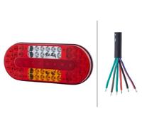 HELLA Valuefit 2Vp 357 017-021 Feu Arrière - Led - 24/12V - Montage En Saillie/Vissé - Couleur Du Voyant: Multicolore - Fiche: Fiche Plate - Droite - Quantité: 1