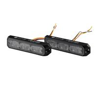 HELLA 2XD 012 160-801 LED-Feu à éclats - BST - 12/24V - bleu - Montage en saillie/vissé - limpide - bleu - Câble: 150mm - Fiche: extrémités de câble ouvertes - Kit