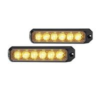 HELLA 2Xd 012 160-851 Led-Feu À Éclats - Bst - 12/24V - Jaune - Raccord Fileté/Montage En Saillie - Câble: 150Mm - Fiche: Extrémités De Câble Ouvertes - Kit