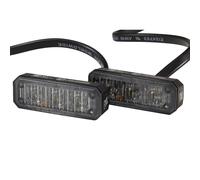 HELLA LED Feu à éclats - BST - 12V / 24V - blanc - Montage en saillie/Raccord fileté - Câble: 970mm - Fiche: extrémités de câble ouvertes - Quantité: 2 - 2XD 014 561-901