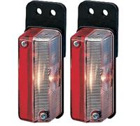 Hella 2XS 005 020-011 Feu d'encombrement - 12/24V - Montage en saillie - Couleur du voyant: limpide/rouge - Montage en saillie latéral (Lot de 2)