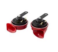 HELLA Trompette - HELLA STYLE HORN TE24 SET - 12V - 110dB(A) - 400Hz-500Hz - à tonalité grave/à tonalité aiguë - électrique - ECE - Couleur du carter: rouge/noir - Raccord plat - 3FH 007 424-801