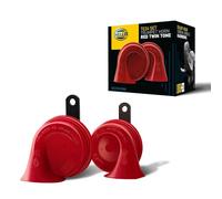 HELLA 3Fh 007 424-811 Trompette - Te16 - 12V - 110Db(A) - Plage De Fréquences: 400/500Hz - Électrique - Couleur Du Carter: Rouge/Noir - Raccord Plat - Kit - Quantité: 2