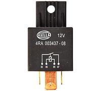 HELLA 4Ra 003 437-081 Relais, Courant De Travail - 12V - 4Pôle - Schéma De Câblage: S1 - Fiche: B3 - Relais De Puissance - Couleur: Noir - Avec Support