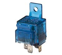 HELLA 4Ra 003 530-001 Relais, Courant De Travail - 12V - 4Pôle - Schéma De Câblage: S10 - Fiche: A - Relais À Courant De Travail - Couleur: Bleu Clair - Avec Support