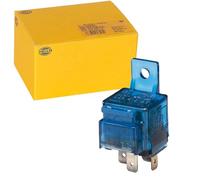 HELLA 4Ra 003 530-042 Relais, Courant De Travail - 12V - 4Pôle - Schéma De Câblage: S10 - Fiche: A - Relais À Courant De Travail - Couleur: Bleu Clair - Avec Support