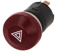 HELLA 6Hf 003 916-031 Interrupteur De Signal De Détresse - Commande De Pression - 12V - Montage Encastré - Halogène - Éclairage De L'Interrupteur: Rouge - Avec Ampoule