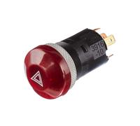 HELLA Interrupteur de signal de détresse - Commande de pression - 24V - Montage encastré - Halogène - Éclairage de l'interrupteur: rouge - avec ampoule - 6HF 003 916-107