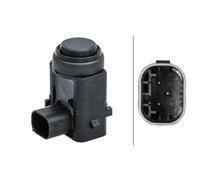 HELLA 6Px 358 141-491 Capteur, Aide Au Stationnement - En Forme D'Angle - 3Pôle - Inséré - Ce Qui Peut Être Peint - Avec Bague De Fixation