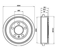 HELLA 8DT 355 300-371 Bremstrommel