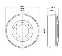 HELLA 8DT 355 300-451 Tambour de frein