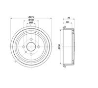 HELLA 8DT 355 303-451 Tambour de frein