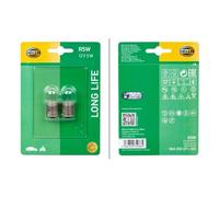 Hella Ampoule halogène 8GA 002 071-353 R5W 12V 5W BA15s Longue durée (jusqu'à 3x) Blister 2 pièces