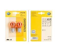 HELLA 8GA 006 841-123 Halogène Ampoule - PY21W - Standard - 12V - 21W - Type de culot de l’ampoule: BAU15s - Blister - Quantité: 2
