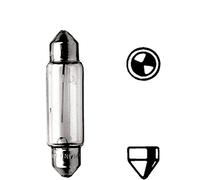 HELLA 8GM 002 091-131 Ampoule - Lampe de feston - Standard - 12V - 10W - Type de culot: SV8.5-8 - Boîte - Quantité: 10