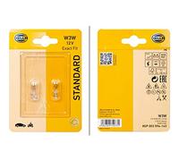 HELLA 8GP 003 594-143 Halogène Ampoule - W3W - Standard - 12V - 3W - Type de culot de l’ampoule: W2.1x9.5 - Blister - Quantité: 2