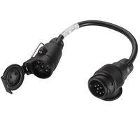 HELLA Câble adaptateur, prise de remorque - 12V - de 13 pôles à 7 pôles - Longueur: 250mm - Câble: 250mm - Matière plastique - noir - DIN/ISO: 11446 N-Typ/1724 N-Typ - 8JA 005 952-001