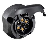 HELLA 8JB 001 943-001 Prise de courant - 12V - 7 broches - Plug : Contact à vis - bronze étain - boîtier plastique - noir - DIN/ISO : 1724 - carton