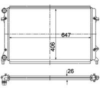 Hella 8MK 376 781-091 Radiateur, 396 mm