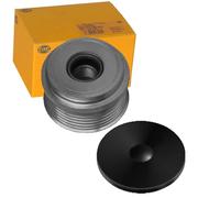 HELLA 9XU 358 038-451 Poulie roue libre, alternateur - Filetage: M17x1,5 - Nombre de gorges: 6 - avec cache