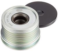 HELLA 9XU 358 038-491 Poulie roue libre, alternateur - Filetage: M16x1,5 - Nombre de gorges: 6 - avec cache
