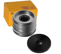 HELLA 9XU 358 038-571 Poulie roue libre, alternateur - Filetage: M16x1,5 - Nombre de gorges: 5 - avec cache