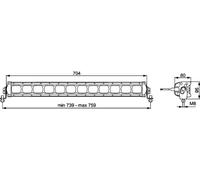 Hella Boitier Ajustable 1GJ 360 003-002 LED Lampes De Travail - Lightbar LBX-7