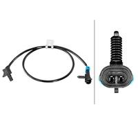 HELLA Capteur 6PU 358 218-831, vitesse de rotation de la roue - 2 pôles - Câble : 780 mm - Avec pince