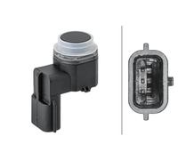 HELLA 6Px 358 141-751 Capteur, Aide Au Stationnement - 3Pôle - Inséré - Revernissable - Avec Bague De Fixation